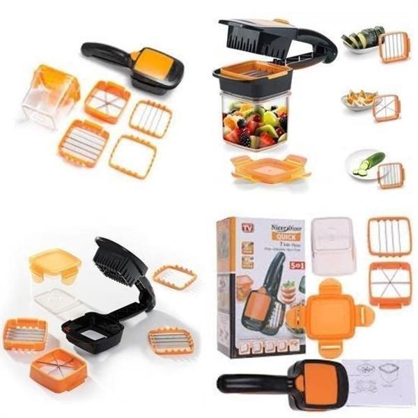 BUFFER® Quick 5 İn 1 Büyük Hazneli Pratik Hızlı Meyve Sebze Doğrayıcı Rende - Image 1