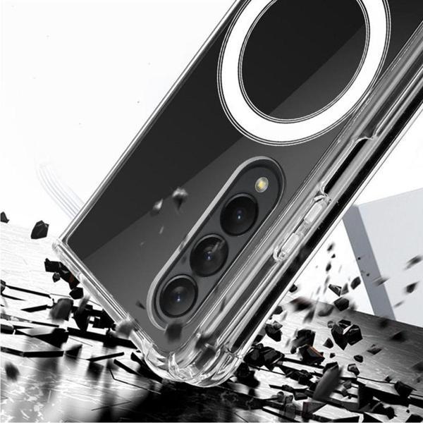 Coverzone Galaxy Z Fold 4 ile uyumlu Kılıf Magsafe ile uyumlu Nitro AntiShock Transparan Köşeler Airbag Koruma - Image 1