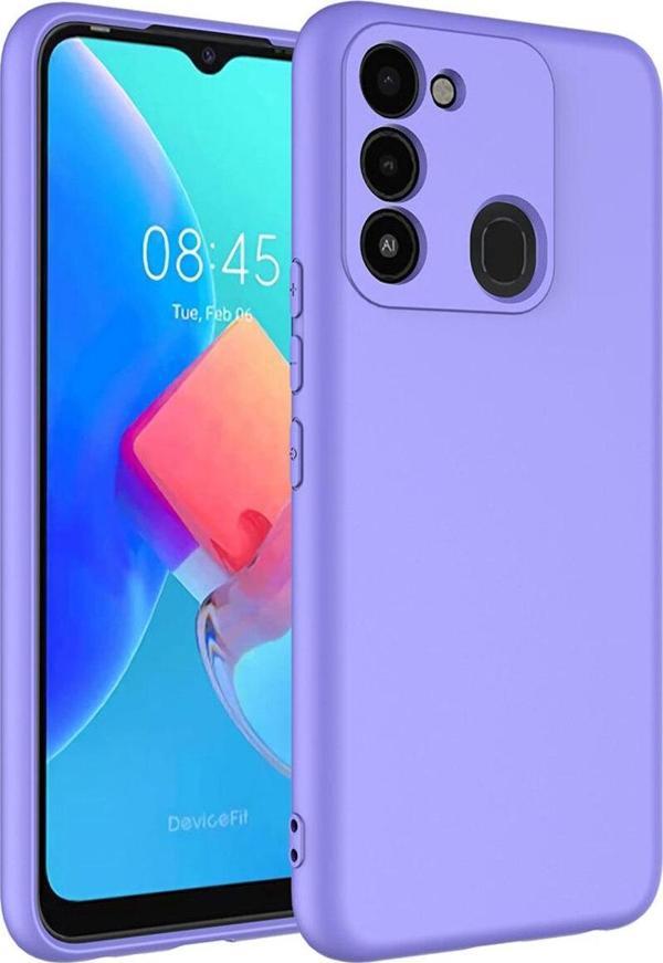 Coverzone Tecno Spark 8C ile Uyumlu Kılıf Kadife Iç Yüzey Silikon Z-Mara Lansman Vieri Kılıf Lila - Image 1