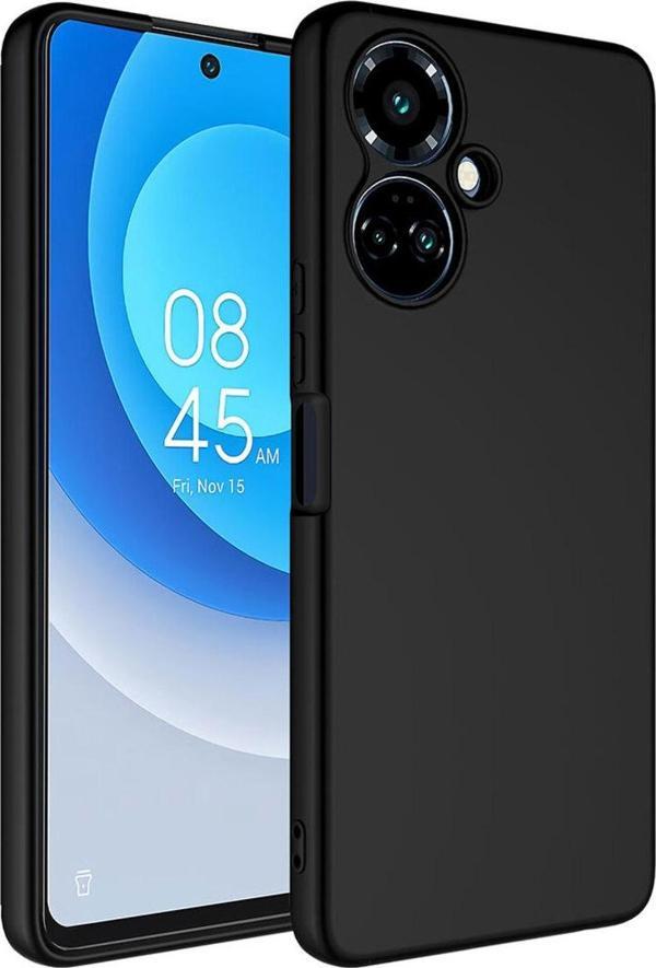 Coverzone Tecno Spark 9 Pro ile Uyumlu Kılıf Kadife Iç Yüzey Silikon Z-Mara Lansman Vieri Kılıf Siyah - Image 1