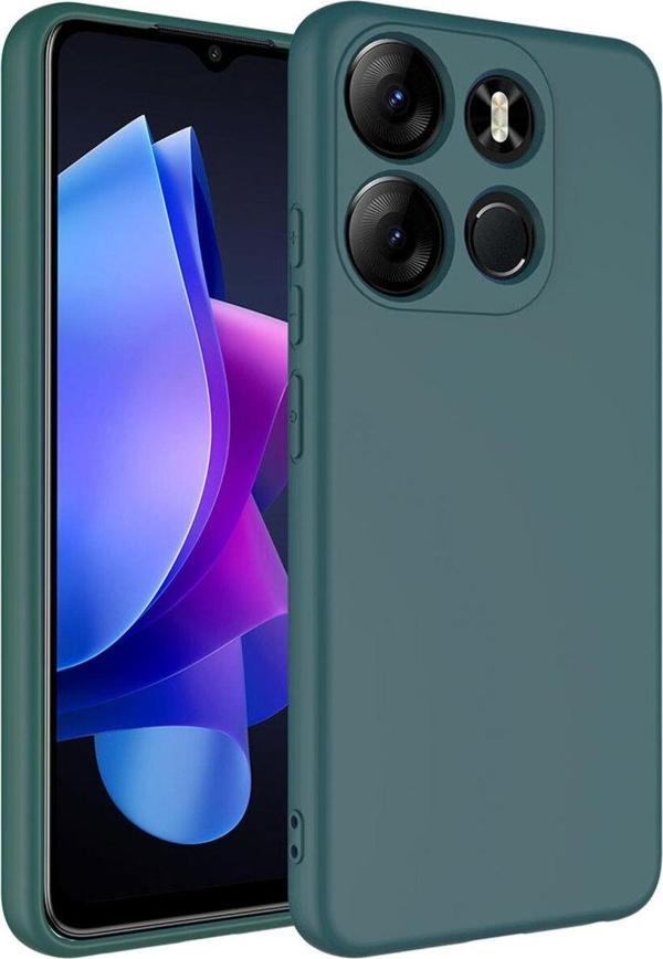 Coverzone Tecno Spark Go 2023 ile Uyumlu Kılıf Kadife Iç Yüzey Silikon Z-Mara Lansman Vieri Kılıf Koyu Yeşil - Image 1