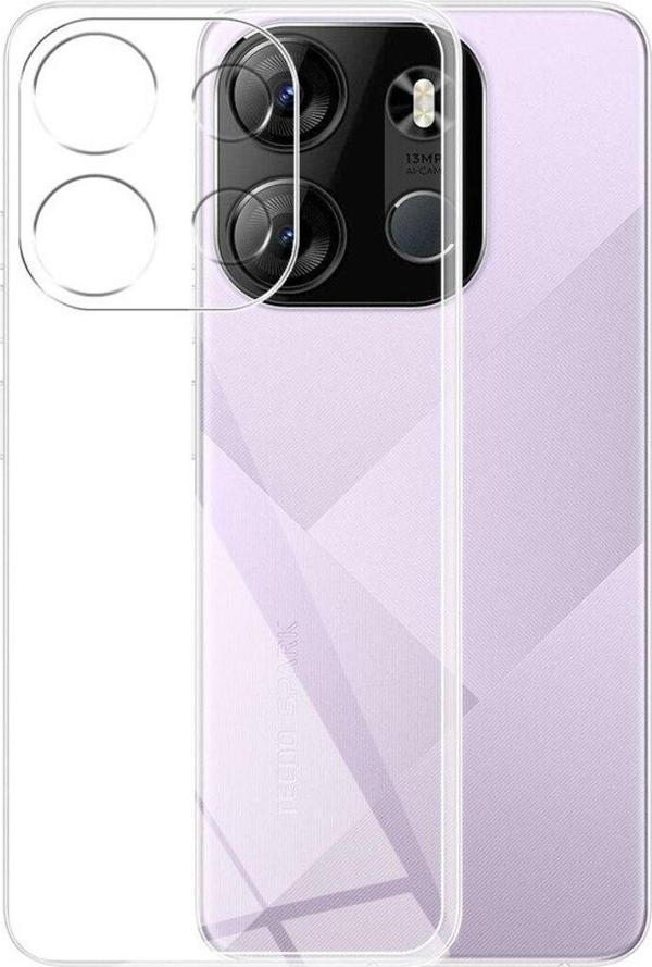 Coverzone Tecno Spark Go 2023 ile uyumlu Kılıf Süper Şeffaf ve pürüzsüz Silikon Kapak - Image 1