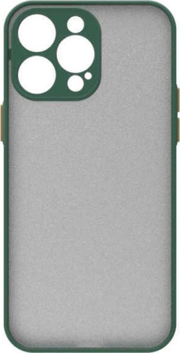 Coverzone Iphone 14 Pro Ile Uyumlu Kılıf Lastik Desen Kenar Kamera Korumalı Arkası Şeffaf Halx K.yeşil - Image 1