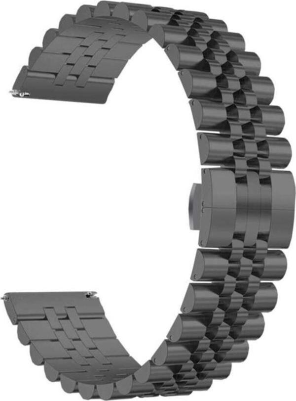 Coverzone Galaxy Watch Uyumlu  20mm Parlak Metal Klipsli Kordon - Image 1