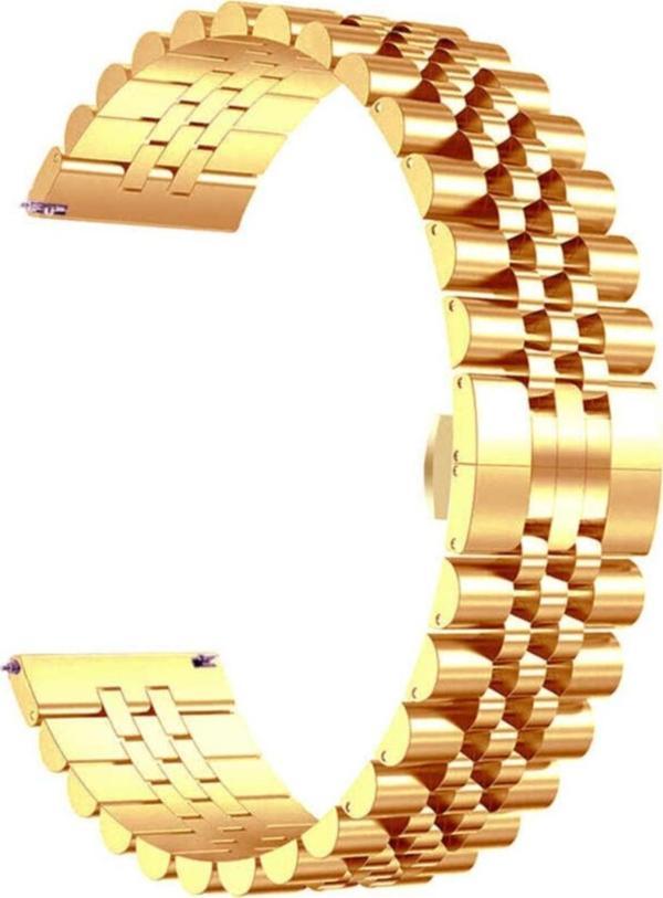 Coverzone Gear S2 20mm Parlak Metal Klipsli Kordon Rosegold - Image 1