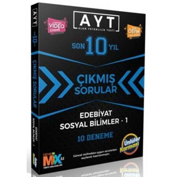 Ünlüler Yayınları Ayt Edebiyat-Sosyal Bilimleri 1 Son 10 Yıl Çıkmış Sorular 10 Deneme - Ünlüler Karması - Image 1