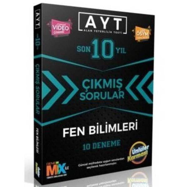 Ünlüler Yayınları Ayt Fen Bilimleri Son 10 Yıl Çıkmış Sorular 10 Deneme - Ünlüler Karması - Image 1