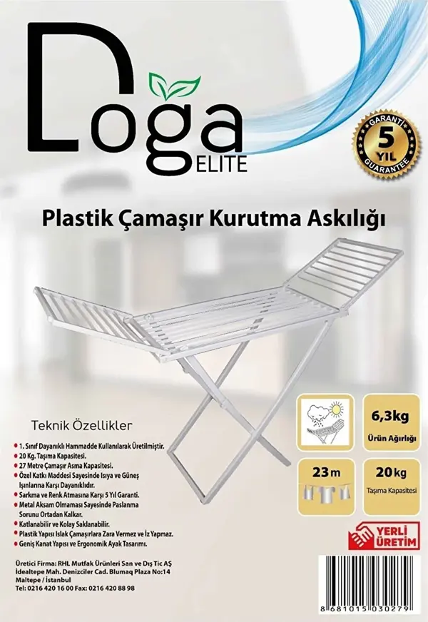 Doğa Elıte Plastik Çamaşır Kurutma Askılığı - Image 1