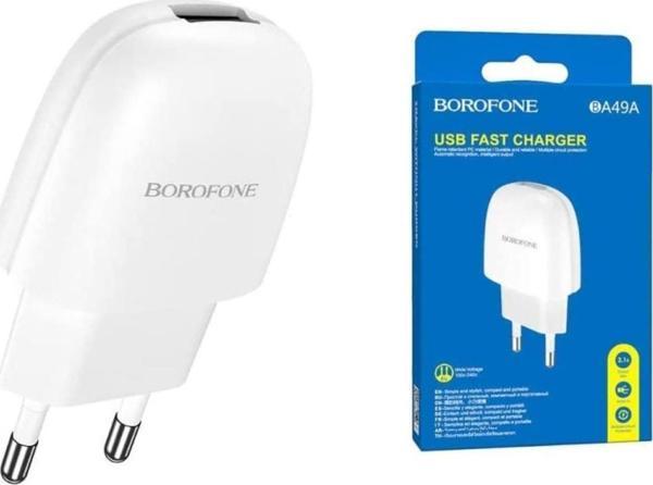 Borofone 2.1a Şarj Cihazı Usb Çıkışlı Lightning Type-c Micro-usb Hızlı Şarj Desteği Şarj Kafa Ba49a - Image 1