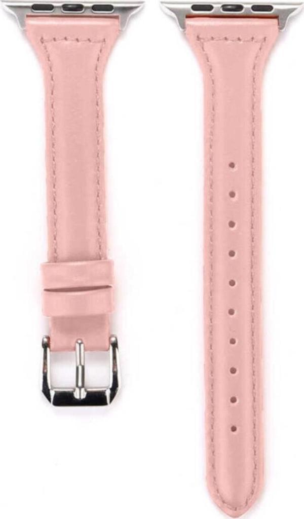 Coverzone ???Apple Watch 42mm Metal Tokalı Deri Kordon Pembe - Image 1