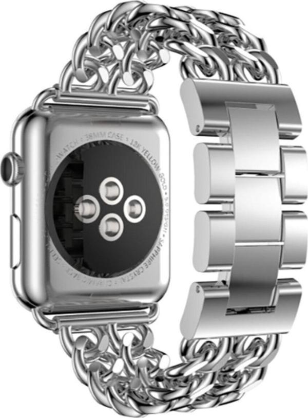 Coverzone ???apple Watch 44mm Zincir Desenli Metal Kordon - Image 1