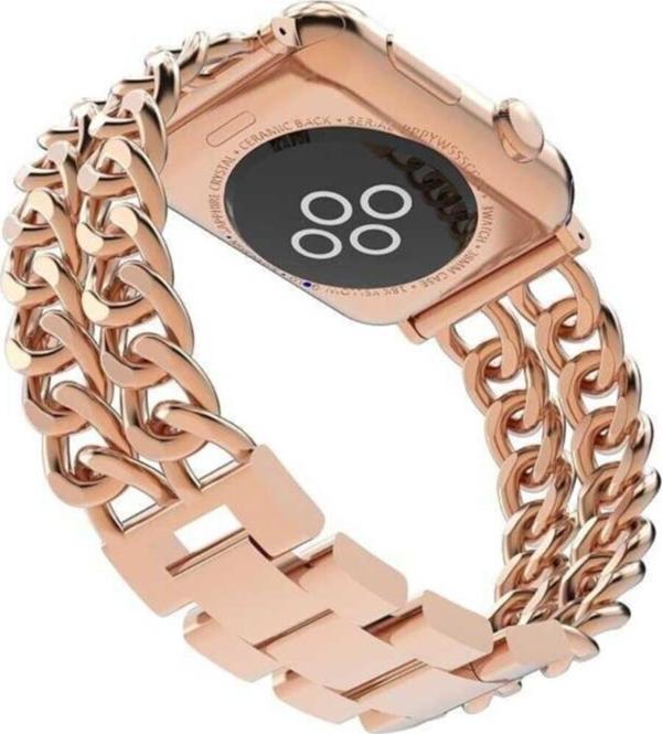 Coverzone ???apple Watch 44mm Zincir Desenli Metal Kordon - Image 1