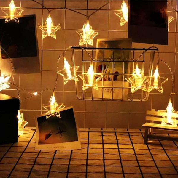 Coverzone 10’lu Led Yıldız Mandal 160 Cm Pilli Dekoratif Led Is?ık - Image 1
