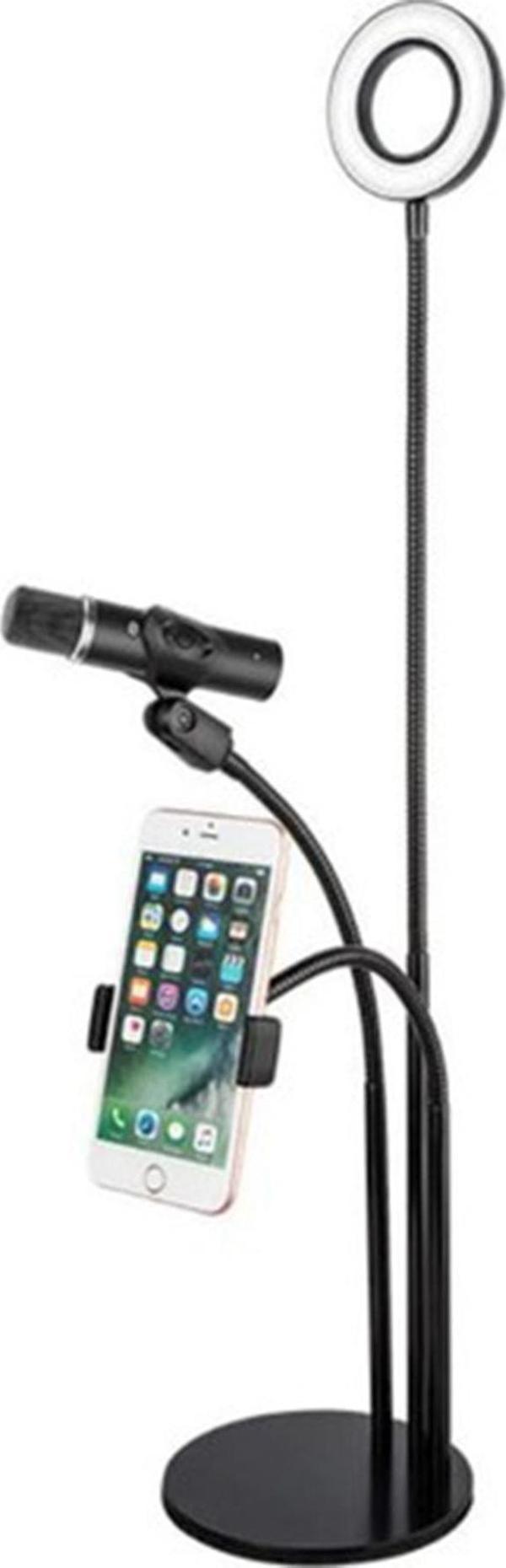 Coverzone 3in1 Youtube Set Cep Telefonu & Mikrofon Tutucu Ve Selfie Işığı - Image 1