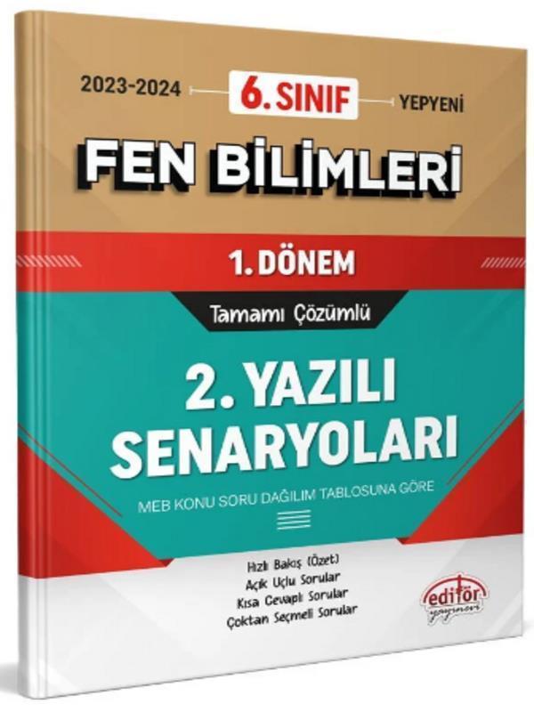 Editör Yayınevi 6. Sınıf Fen Bilimleri 1. Dönem Ortak Sınavı 2. Yazılı Senaryoları Tamamı Çözümlü - Editör Yayınevi - Image 1