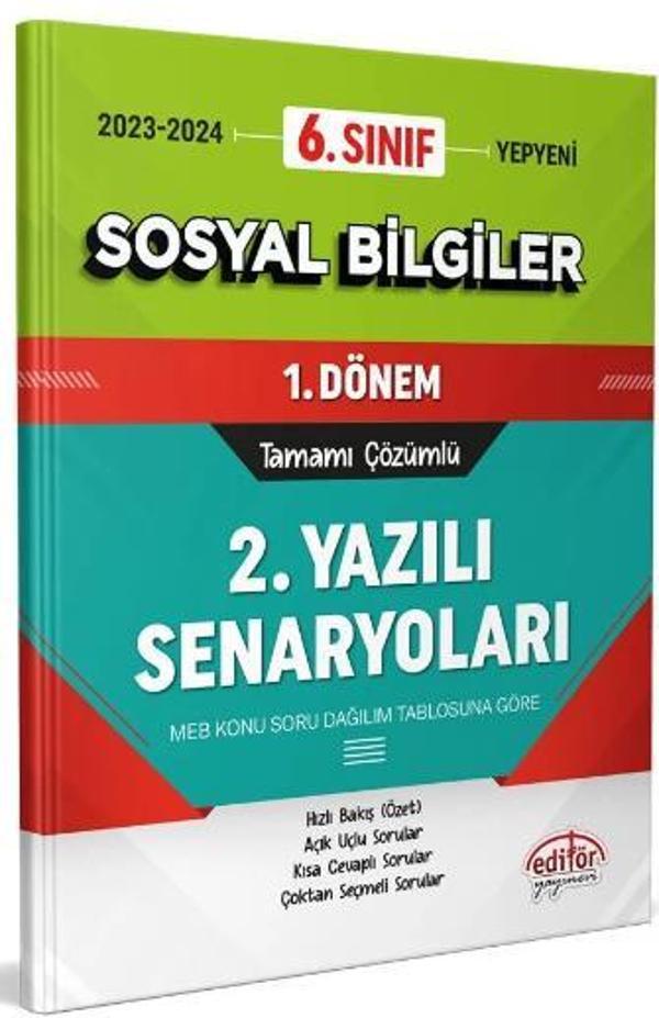 Editör Yayınevi 6. Sınıf Sosyal Bilgiler 1. Dönem Ortak Sınavı 2. Yazılı Senaryoları Tamamı Çözümlü - Editör Yayınevi - Image 1