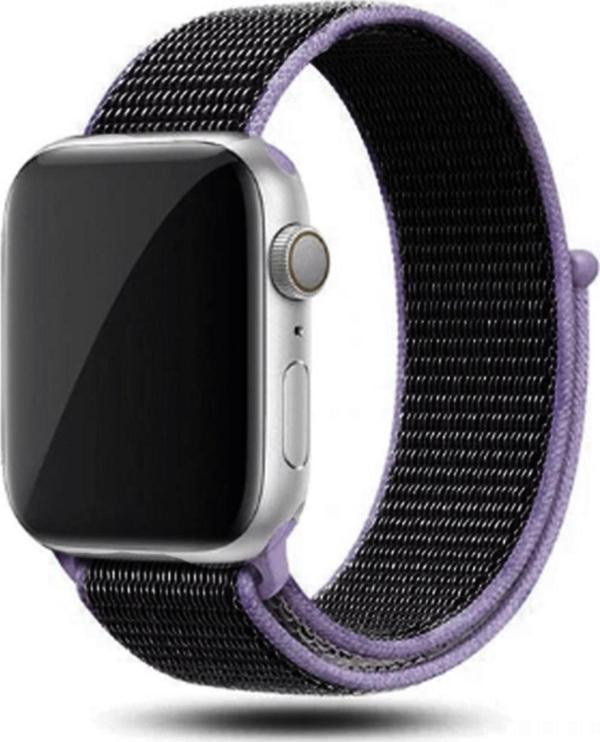 Coverzone Apple Watch 40mm Bilekli Kumaş Kayış Kordon Purple - Image 1