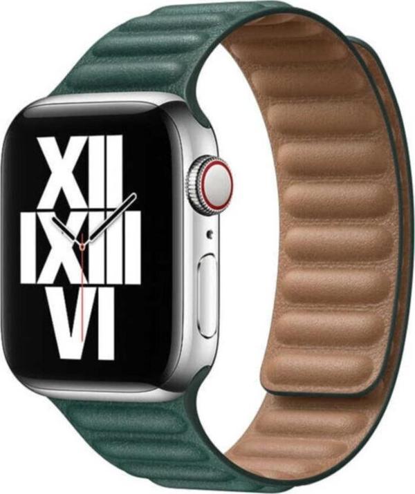 Coverzone Apple Watch 42mm Segment Deri Kordon Koyu Yeşil - Image 1