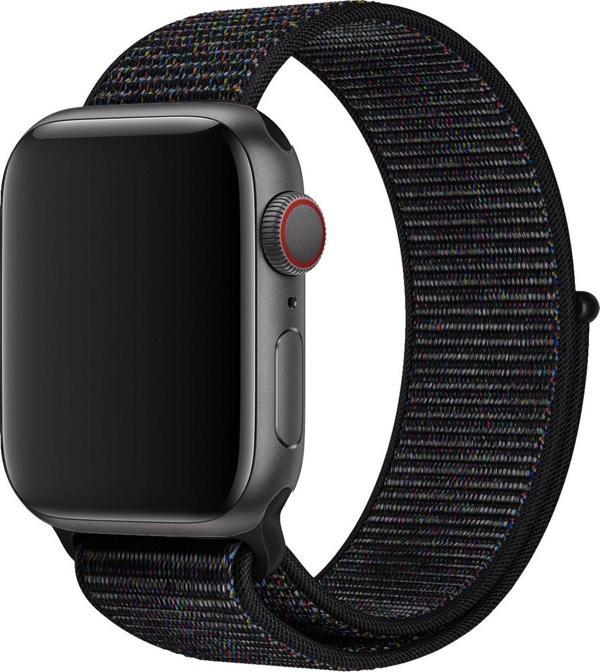 Coverzone Apple Watch 42mm Uyumlu Kayış Spor Loop Kordon Kırçıllı Siyah - Image 1