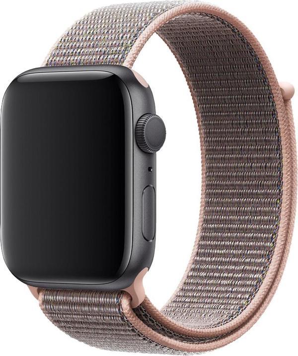Coverzone Apple Watch 42mm Uyumlu Kayış Spor Loop Kordon Kum Pembe - Image 1