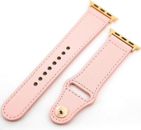 Coverzone Apple Watch 38mm Deri Kordon Kayış  Pembe - Image 1