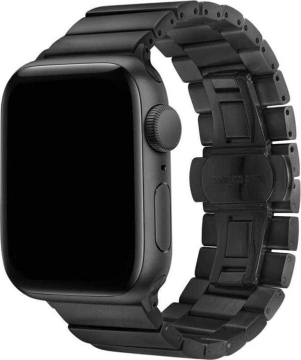 Coverzone Apple Watch 38mm Metal Arjen Katlamalı Kordon Siyah - Image 1