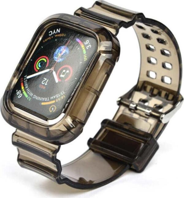 Coverzone Apple Watch 38mm Serrated Silikon Kordon Siyah - Image 1