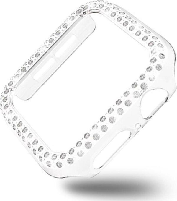 Coverzone Apple Watch 4 40mm Ile Uyumlu Sert Çerçeve Diamond Kapak Apple Watch 4 40mm Koruyucu Kılıf Şeffaf - Image 1