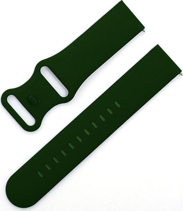 Coverzone Apple Watch 6 Ile Uyumlu Kayış Yumuşak Çift Tokalı 42-44mm Termoplastik Kordon Koyu Yeşil - Image 1