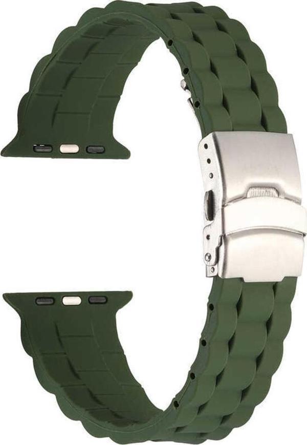 Coverzone Apple Watch 6 Ile Uyumlu Kordon 38-40mm Metal Toka Delikli Ayarlanabilir Panoply Silikon Kayış - Image 1