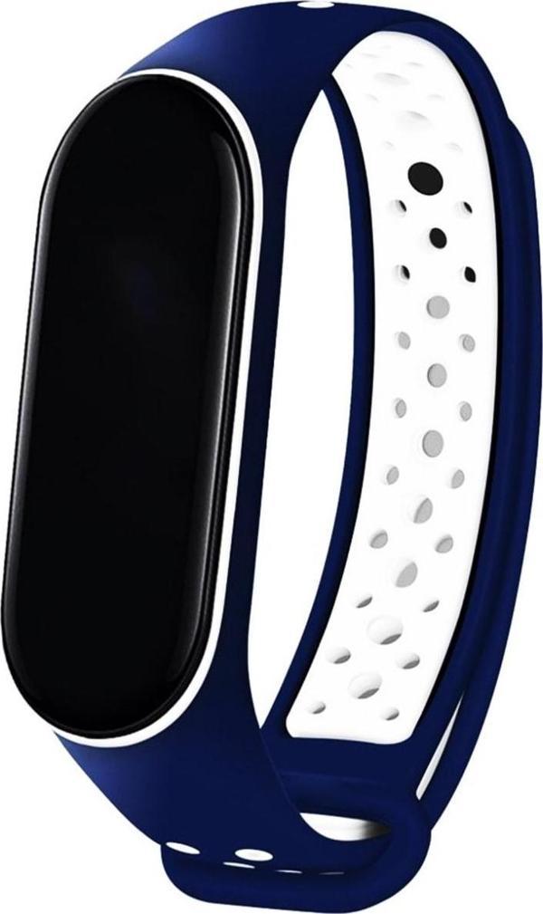 Coverzone Galaxy Fit 2 Sm-r220 Ile Uyumlu Renkli Garcia Delikli Spor Kordon Lacivert - Image 1