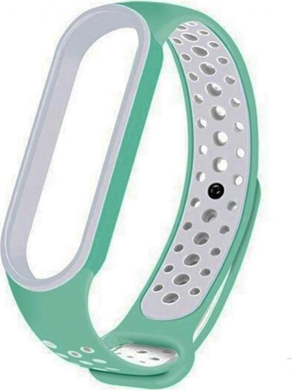 Coverzone Galaxy Fit 2 Sm-r220 Ile Uyumlu Renkli Garcia Delikli Spor Kordon Yeşil-beyaz - Image 1