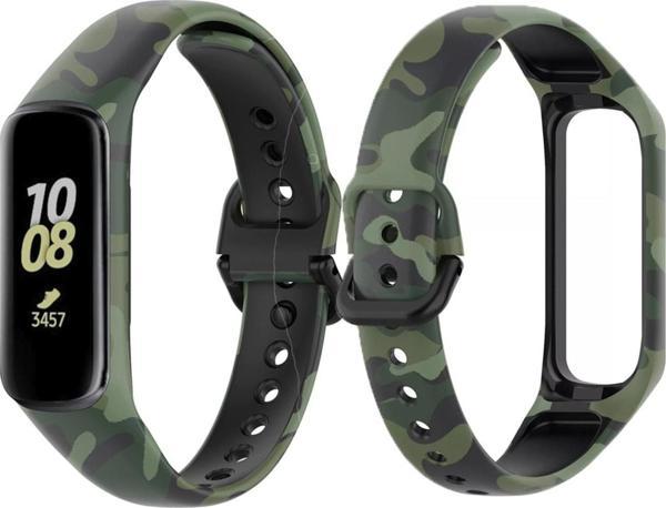 Coverzone Galaxy Fit 2 Sm-r220 Uyumlu Renkli Desenli Alvarez Spor Kayış Kordon Asker Yeşili - Image 1