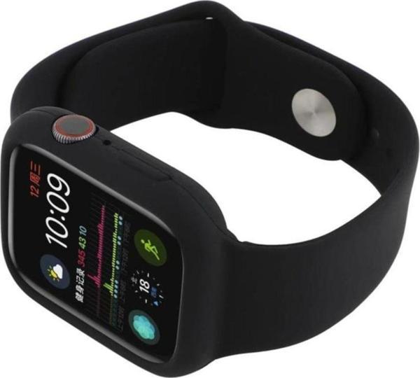 Coverzone Apple Watch Için 44mm Full Silikon Koruma Kordon Siyah Ent - Image 1