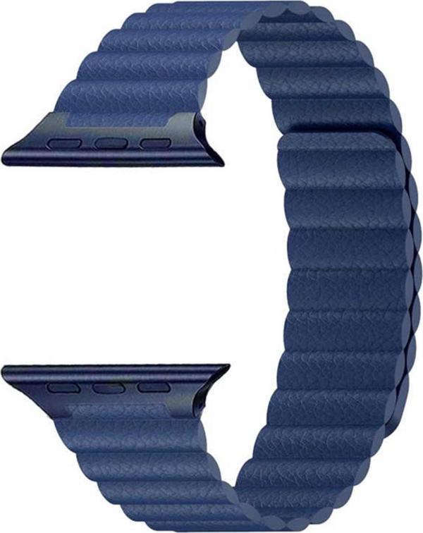 Coverzone Apple Watch Kayış 42 Mm Deri Lacivert - Image 1