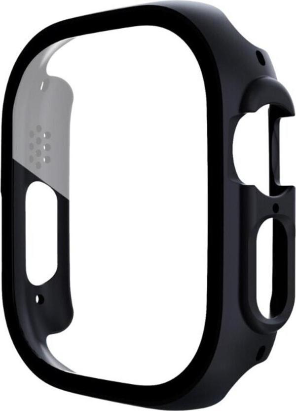 Coverzone Apple Watch Ultra Ile Uyumlu 49mm Kasa Ve Ekranı Tam Kapatan Solid Color Ekran Korumalı Siyah - Image 1