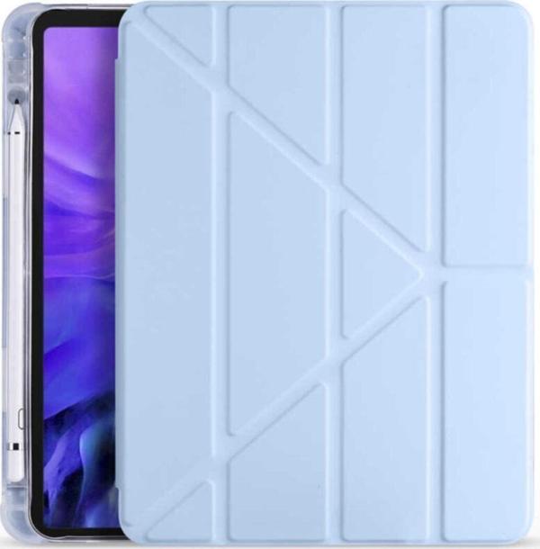 Coverzone Apple Ipad 10.2 (8.nesil) Tofu Folding Kalem Tutacaklı Standlı Kılıf Mavi - Image 1