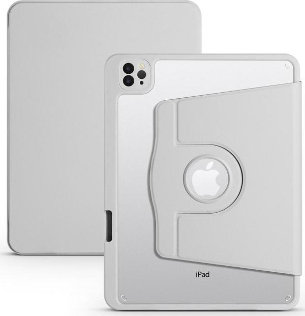 Coverzone Apple Ipad Pro 11 2018 Ile Uyumlu Kılıf Z- Termik Kalem Bölmeli Dönebilen Standlı Kılıf Gri - Image 1