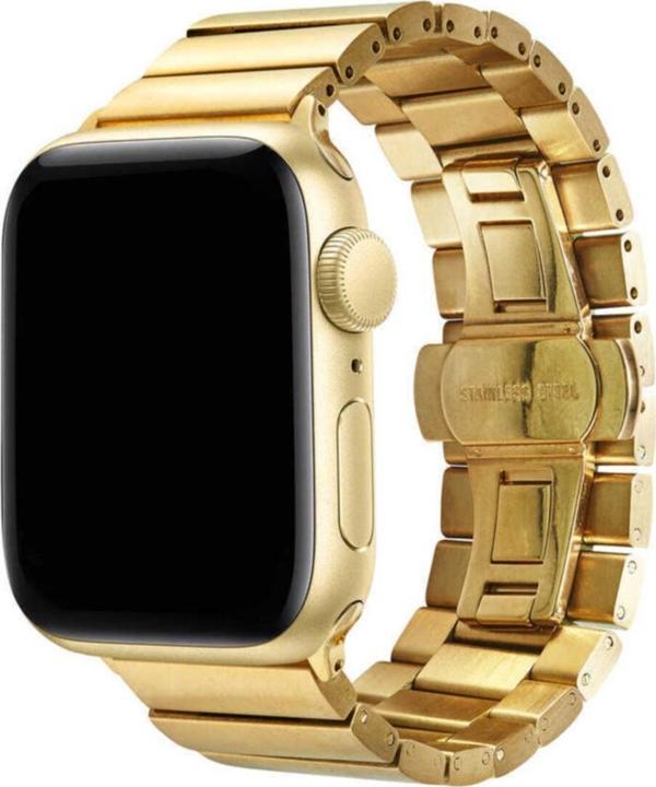 Coverzone Apple Watch 44mm Metal Arjen Katlamalı Kordon Gold - Image 1