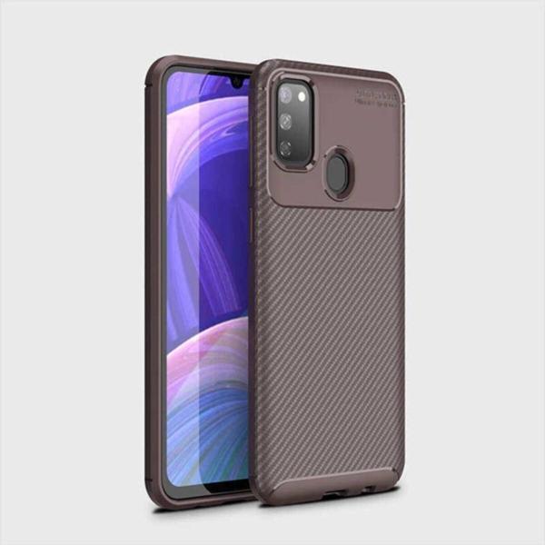 Coverzone Galaxy M21 Kılıf Karbon Delüx Tpu Silikon Kahverengi - Image 1