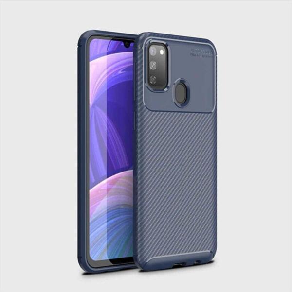 Coverzone Galaxy M21 Kılıf Karbon Delüx Tpu Silikon Lacivert - Image 1