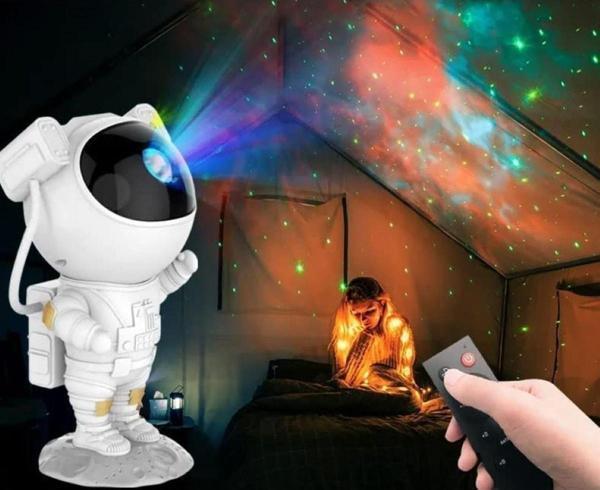 Coverzone Astronot Gece Lambası Çocuk Genç Odası Için Kumandalı 8 Mod Uzay Efekti Gökyüzü Projeksiyon Işık - Image 1