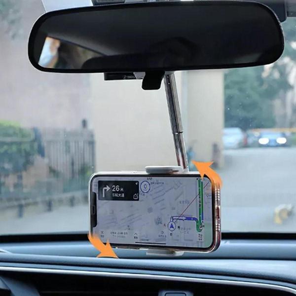 Coverzone Ayarlanabilir Araç Dikiz Aynası Telefon Tutucu Gps Takip Standı Universal 6-10cm Telefon Tutucu - Image 1