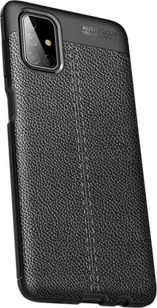 Coverzone Galaxy M51 Kılıf Niss Silikon Deri Görünümlü Siyah - Image 1