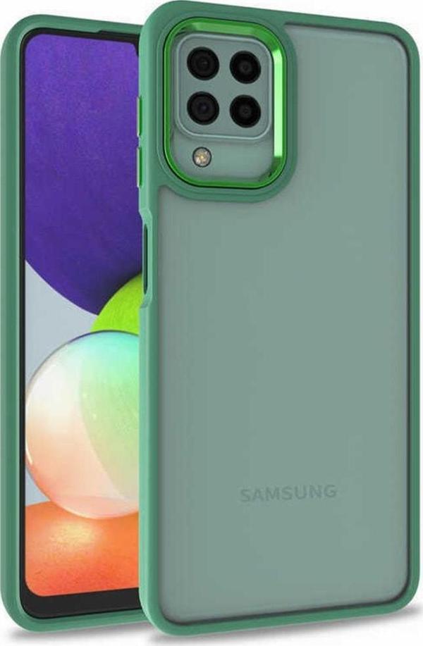 Coverzone Galaxy M22 Ile Uyumlu Kılıf Kontrast Renk Tasarımlı Cynosure Kapak Yeşil - Image 1