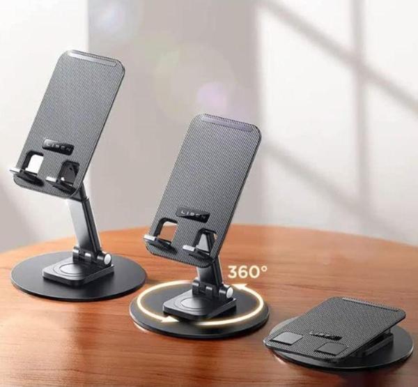 Coverzone Ayarlanabilir Tablet /cep Telefonu Standı 360 Derece Dönebilen Alüminyum Masaüstü Telefon Tutucu - Image 1