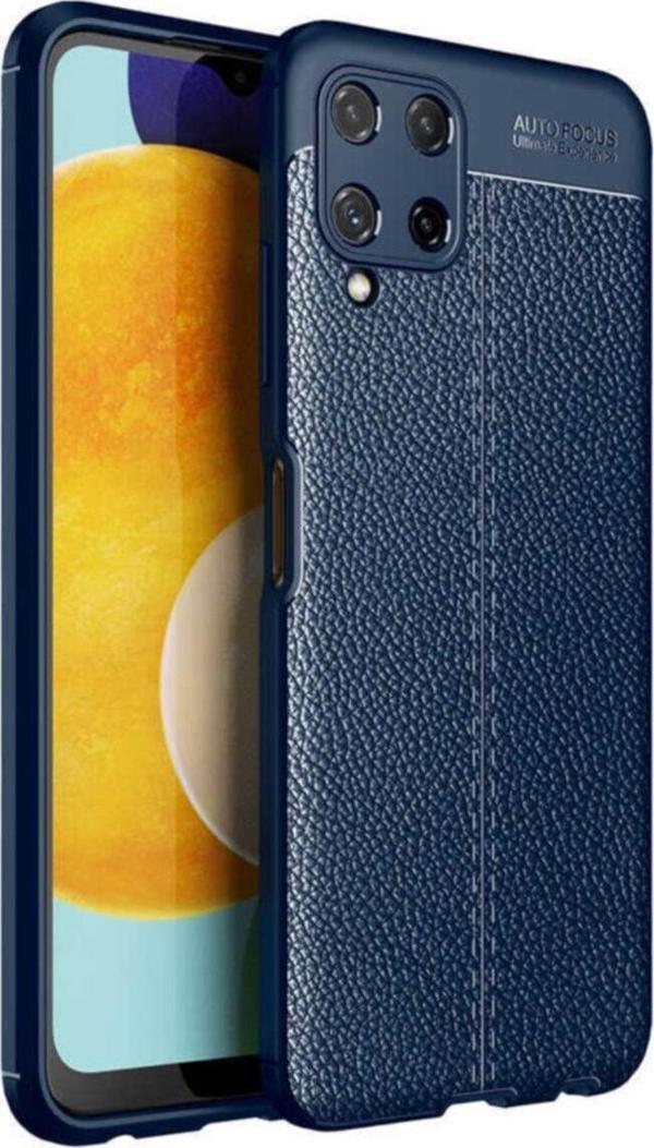 Coverzone Galaxy M32 Kılıf Niss Silikon Deri Görünümlü Lacivert - Image 1