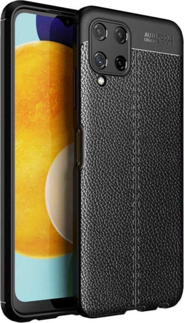 Coverzone Galaxy M32 Kılıf Niss Silikon Deri Görünümlü Siyah - Image 1