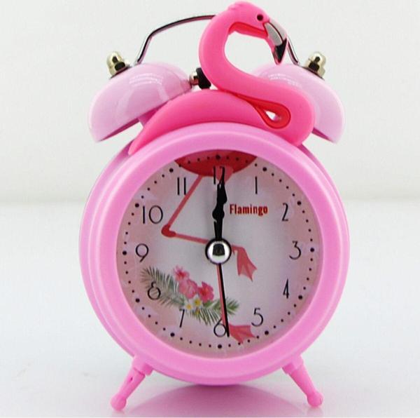 Coverzone Flamingo 3d Işıklı Alarmlı Pilli 11 Cm Masa Çalar Saati - Image 1