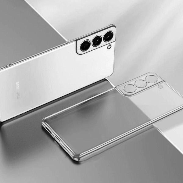 Coverzone Galaxy S21 Ultra Ile Uyumlu Kılıf Dört Köşeli Lazer Şeffaf Gri - Image 1